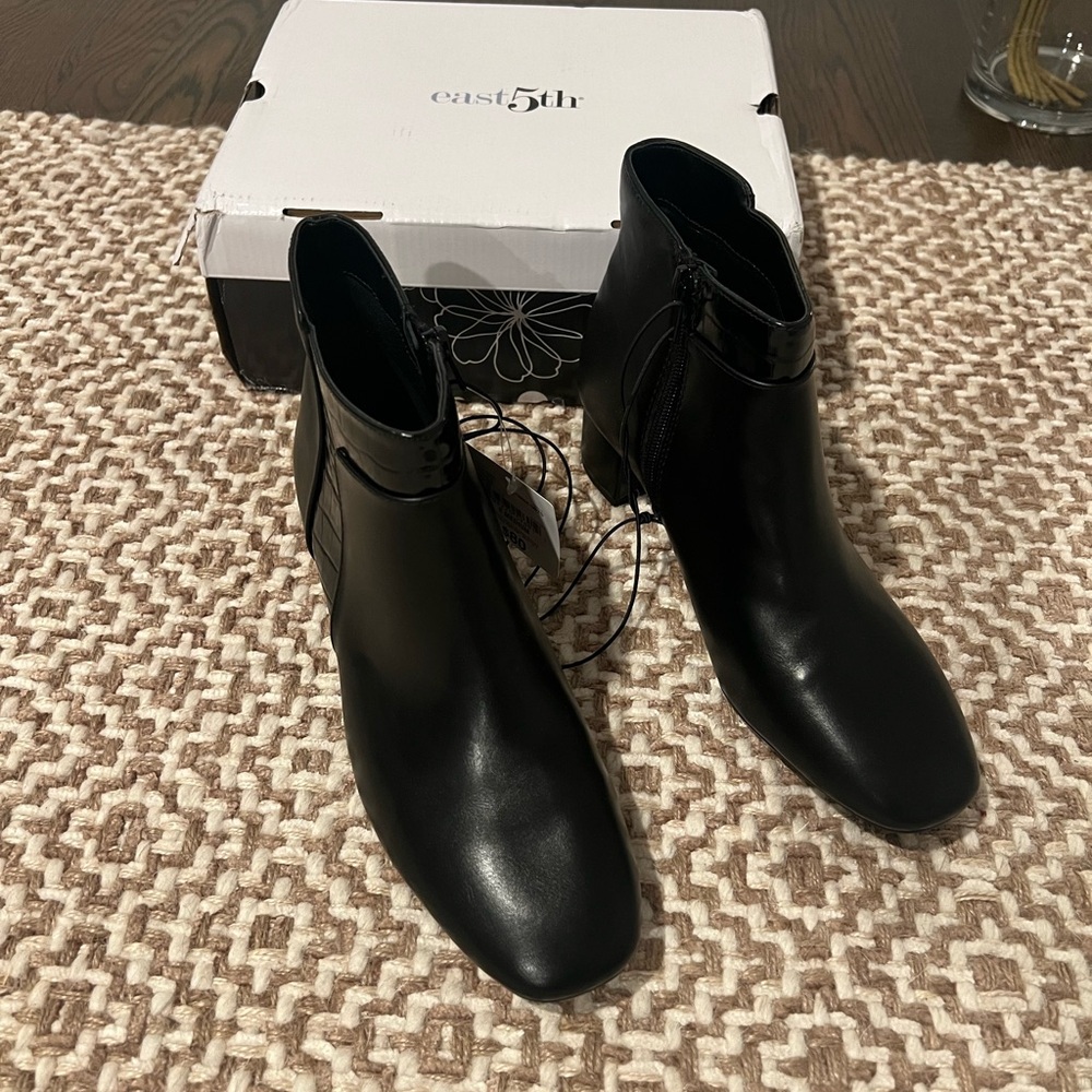 East 5th Sleek Black Ankle Booties